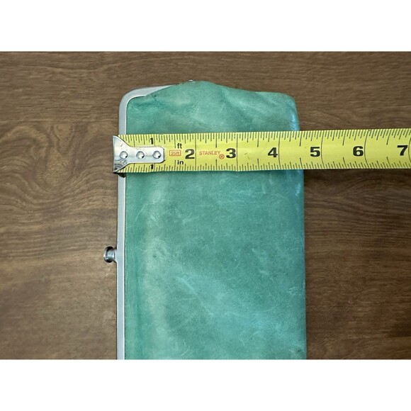 HOBO Robin Frame Green Leather Kisslock Wallet Clutch - Picture 4 of 7